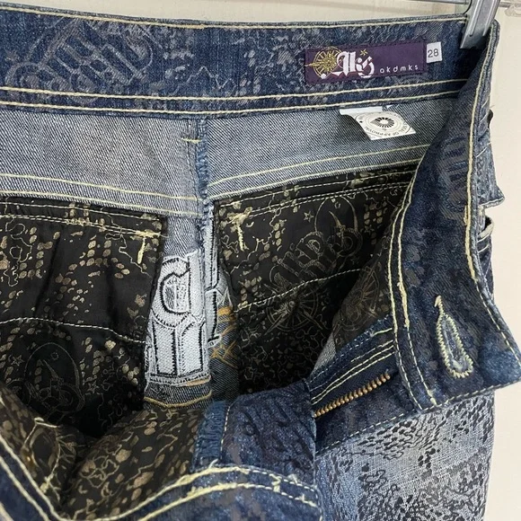 Akademiks Low Rise Boot Cut Jeans Embellished Lace Flap Pocket Women’s Size 28 - Picture 13 of 16